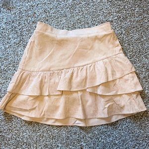 Tan ruffled corduroy skirt